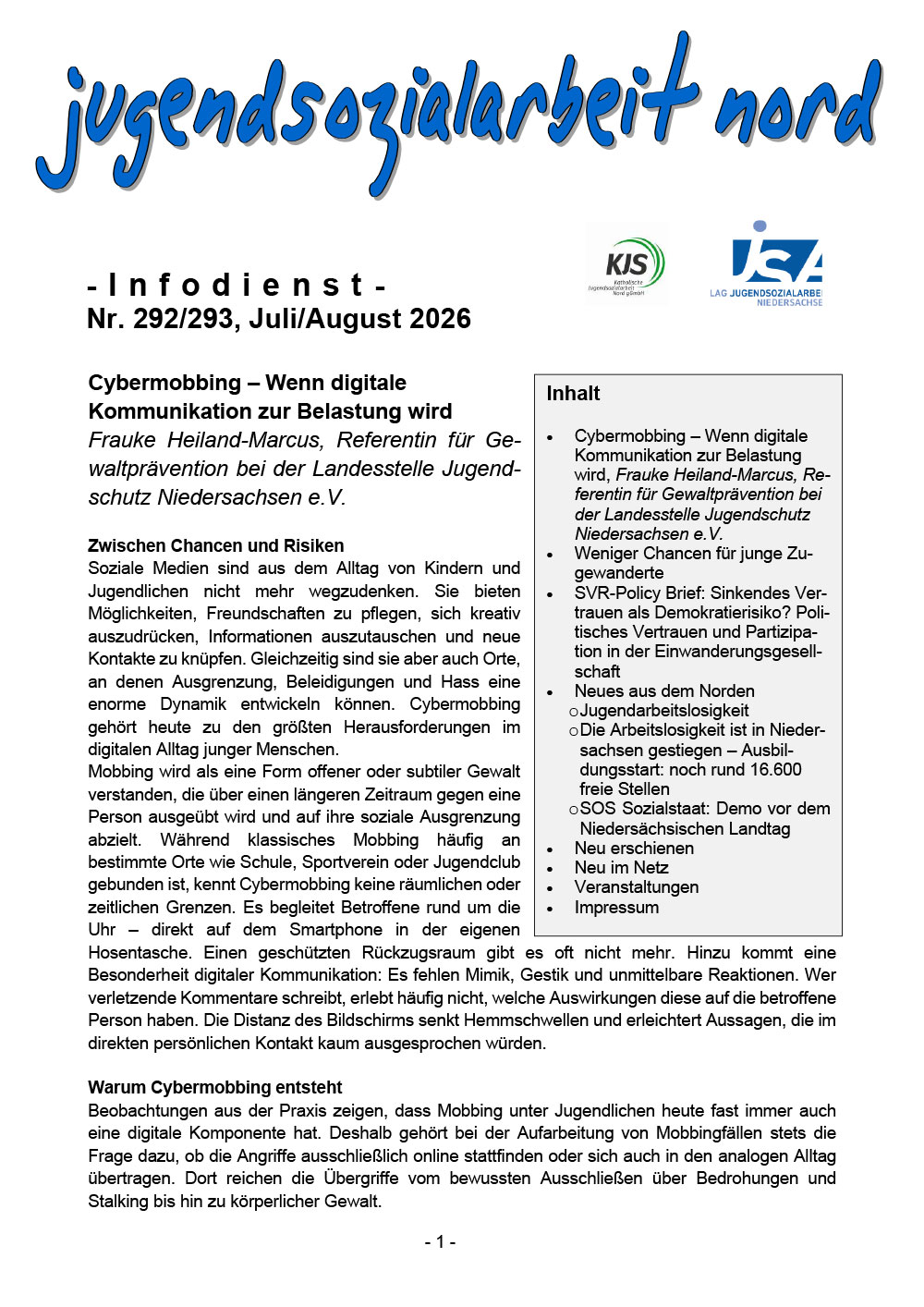 Gemeinsam gegen sexuellen Missbrauch: Handlungsorientierungen (PDF) | Download-Materialien der LJS Niedersachsen e.V.