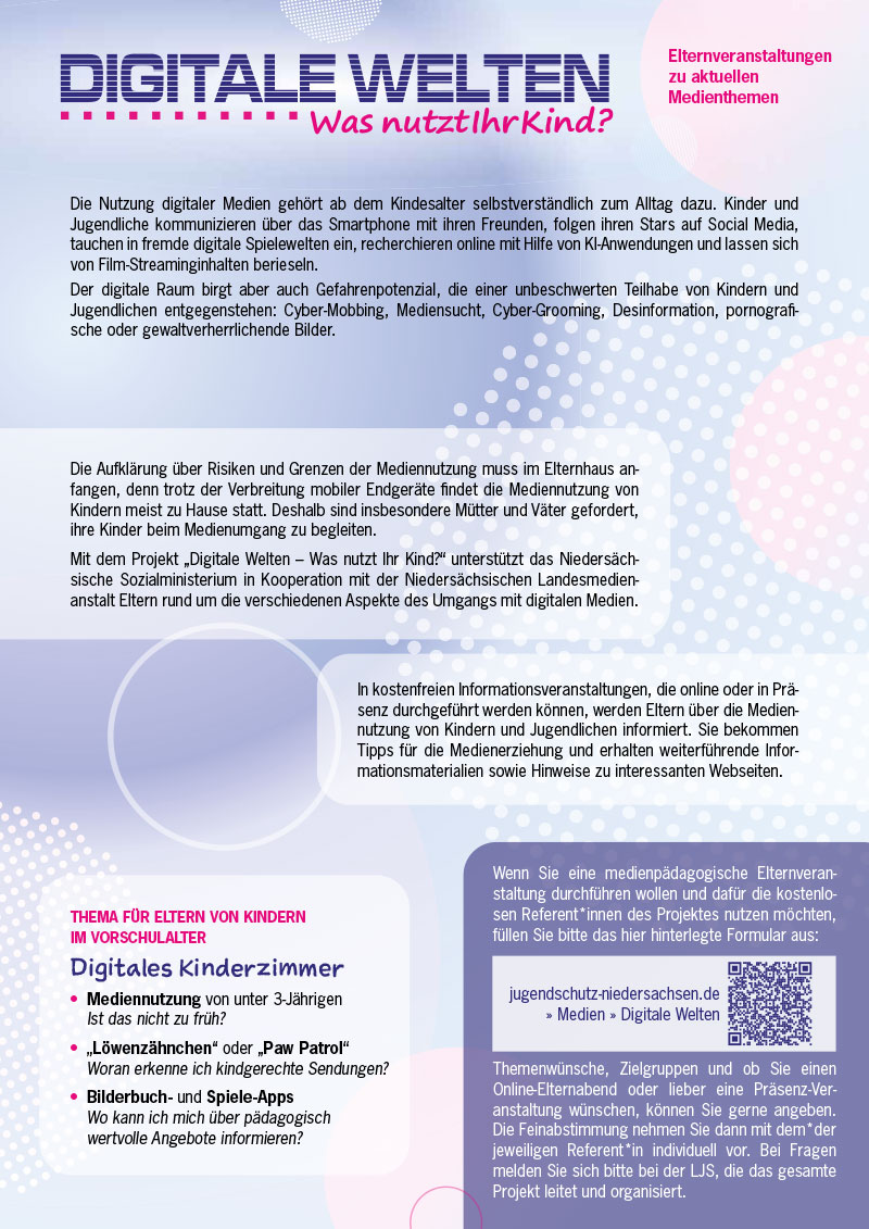 Digitale Welten &ndash; Was nutzt Ihr Kind? Infoflyer